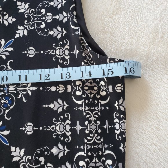 White House Black Market Black & Blue Paisley Print Embellished Dress XS - Picture 8 of 11